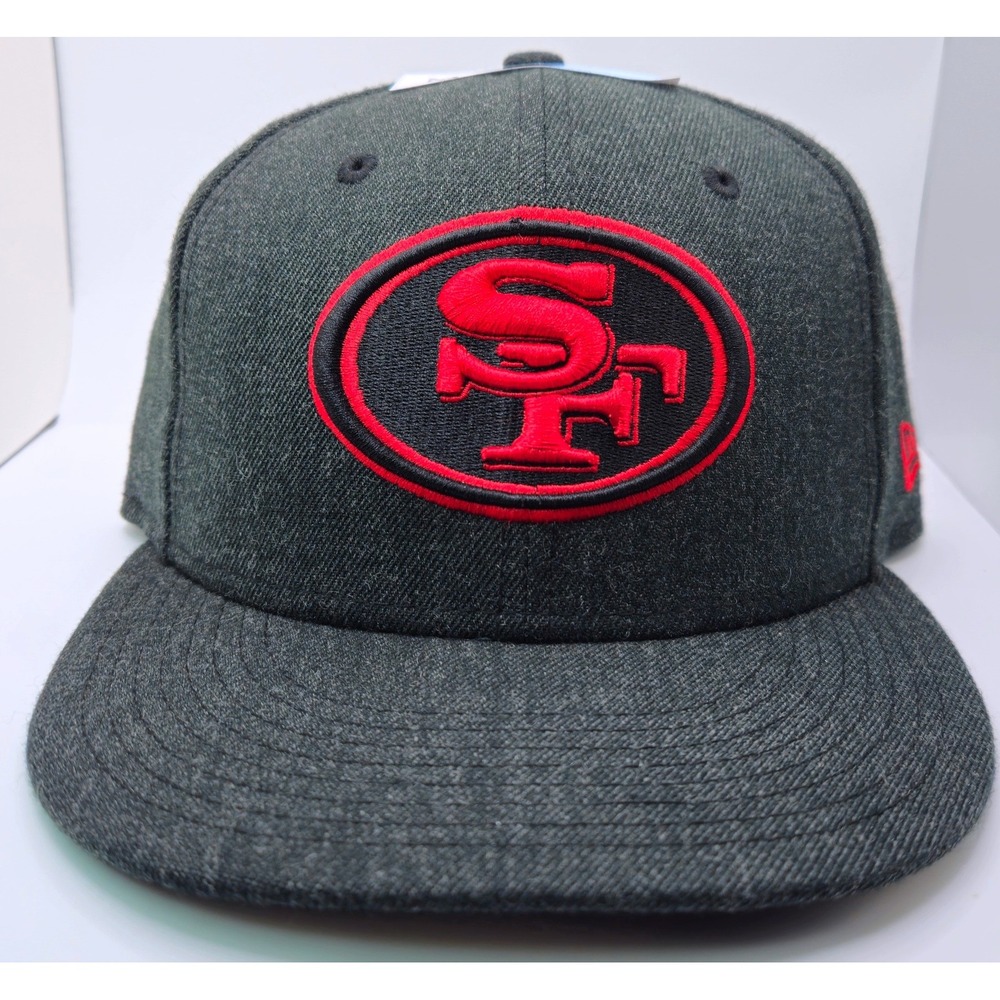 New Era 59FIFTY San Francisco 49ers Hat Mens 7 3/8 Charcoal Red Fitted NFL Cap